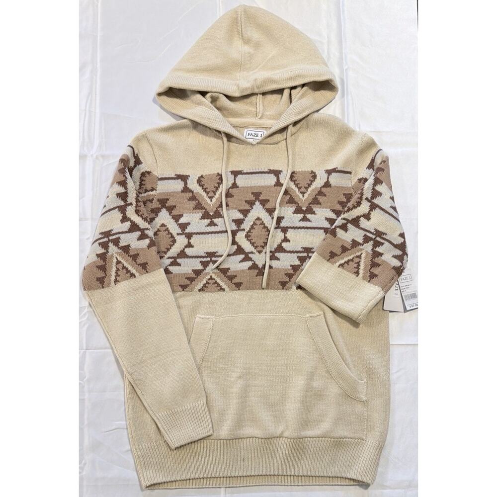 NWT Faze 1 Tidal knit hoodie With Southwestern Pattern - Small